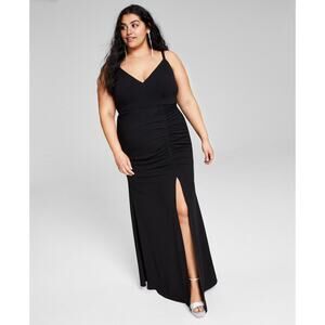 Emerald Sundae Maxi Dress Women's Plus Size 20 Side Shirred Black Casual Stretch